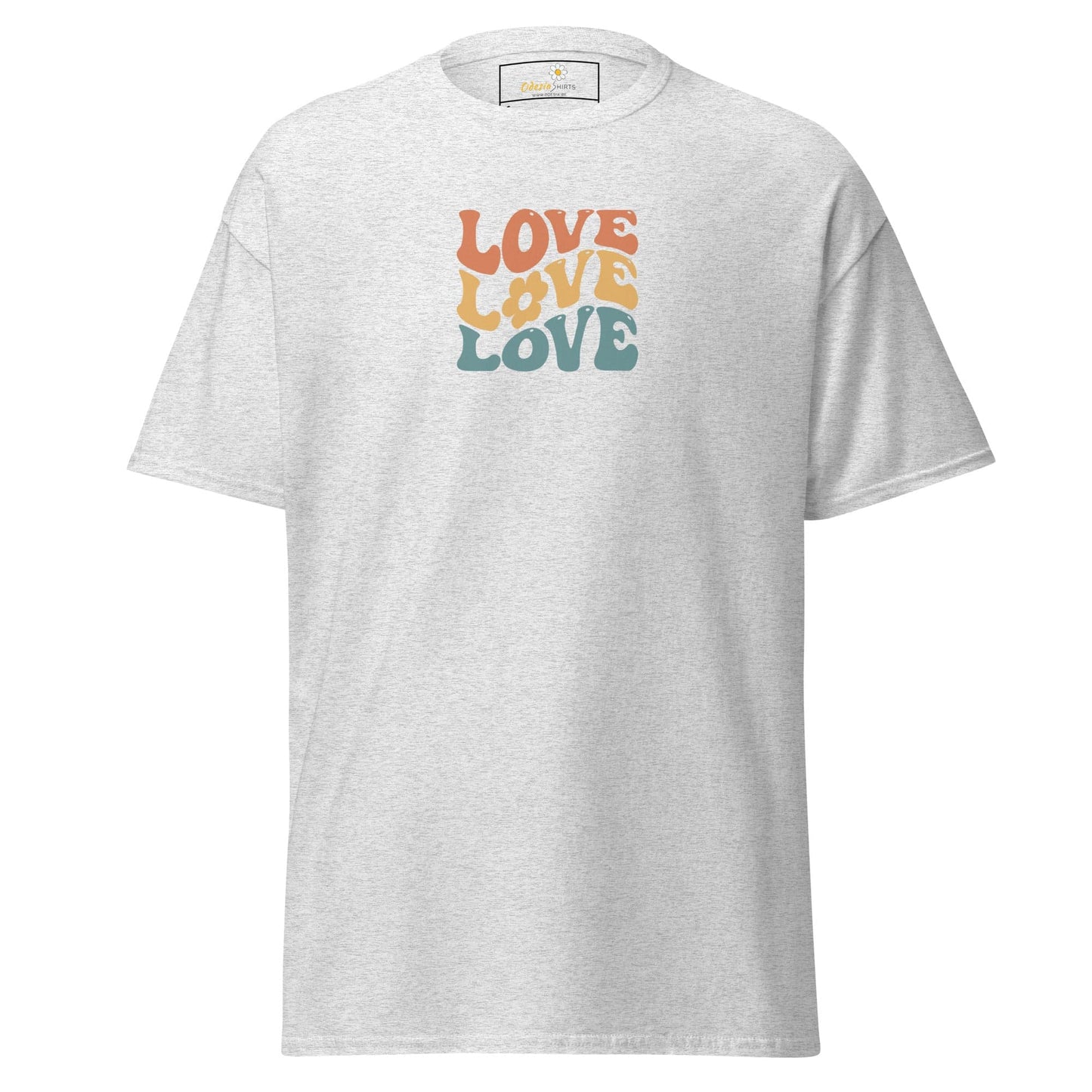 Unisex classic tee - TEXT POSITIVE LOVE LOVE LOVE - REGULAR - Ash / S
