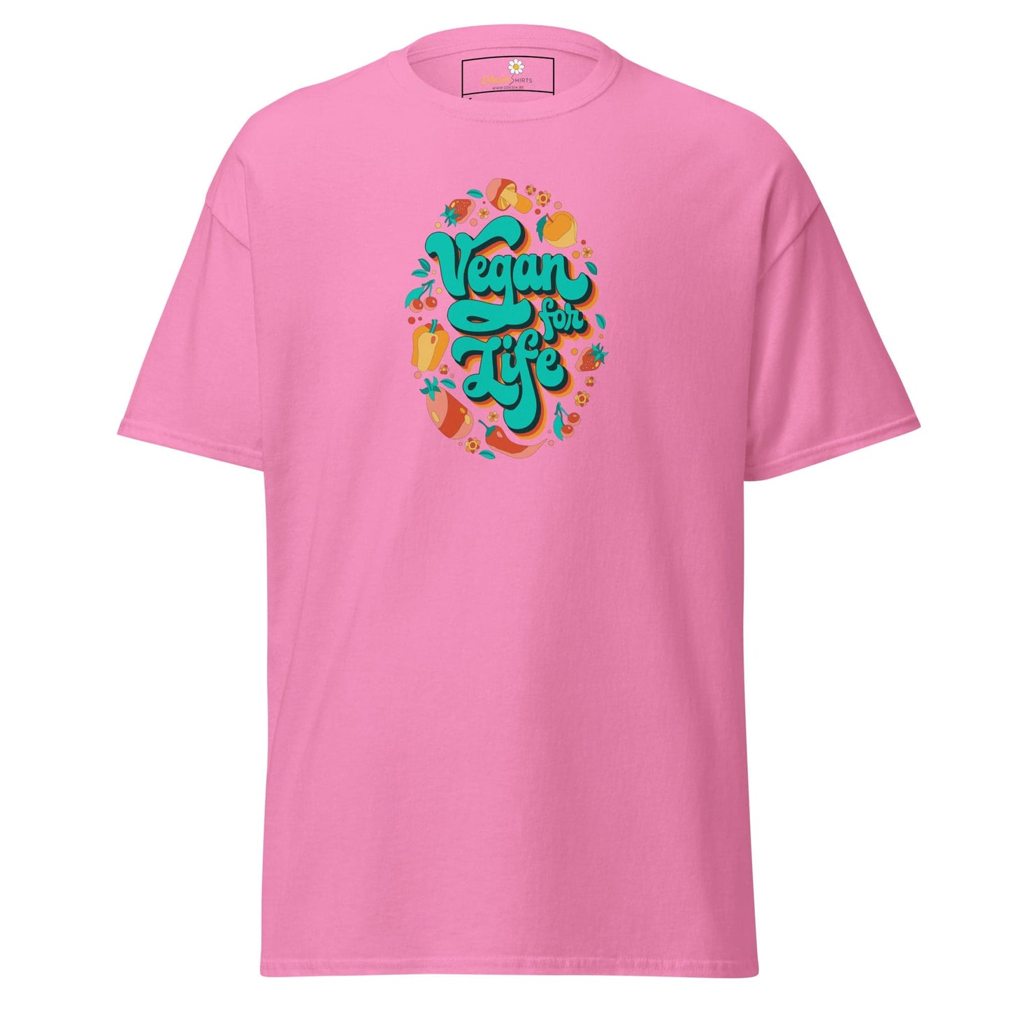 Unisex classic t-shirt - VEGAN FOR LIFE - REGULAR - Azalea / S