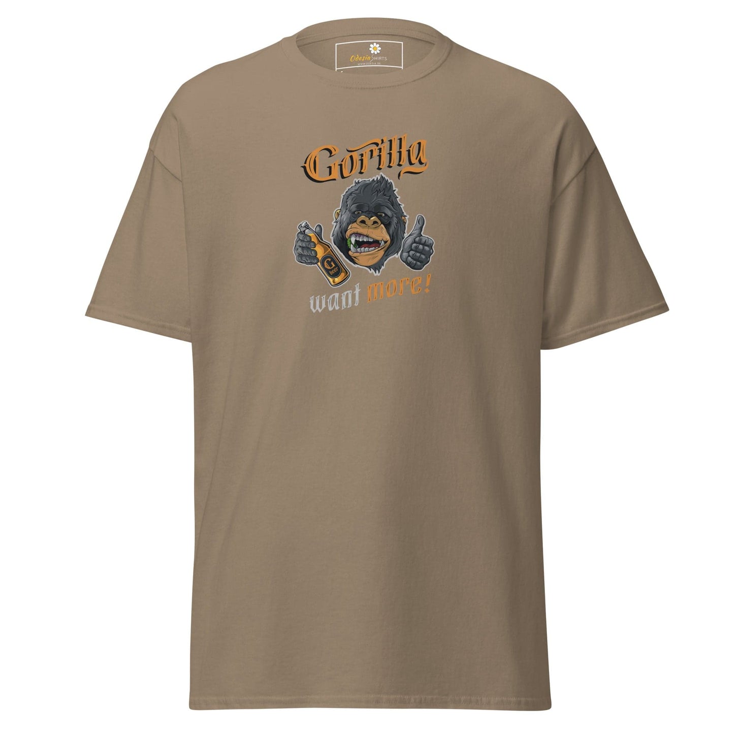Unisex classic t-shirt - FUN WILD LIFE GORILLA WANT MORE - REGULAR - Brown Savana / S