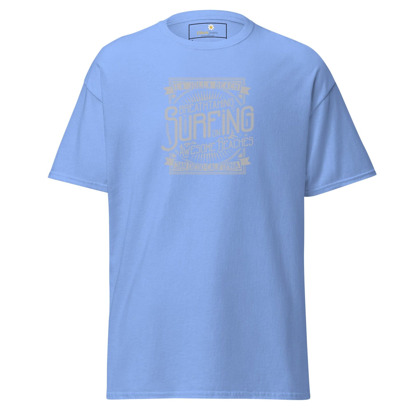 Unisex classic t-shirt - SUMMER AWESOME SURFING - REGULAR - Carolina Blue / S