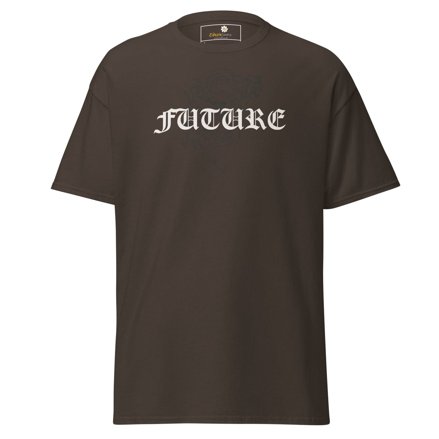 Unisex classic tee - MYSTIC FUTURE DRAGON - REGULAR - Dark Chocolate / S