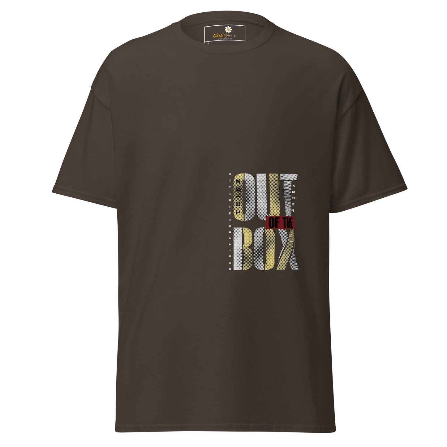 Unisex classic t-shirt - TEXT OUT OTHE BOX - REGULAR - Dark Chocolate / S