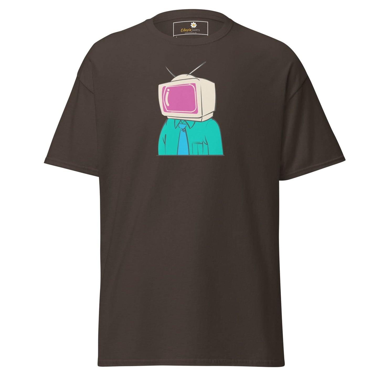 Unisex classic t-shirt - FANTASY TELEVISION HEAD - REGULAR - Dark Chocolate / S