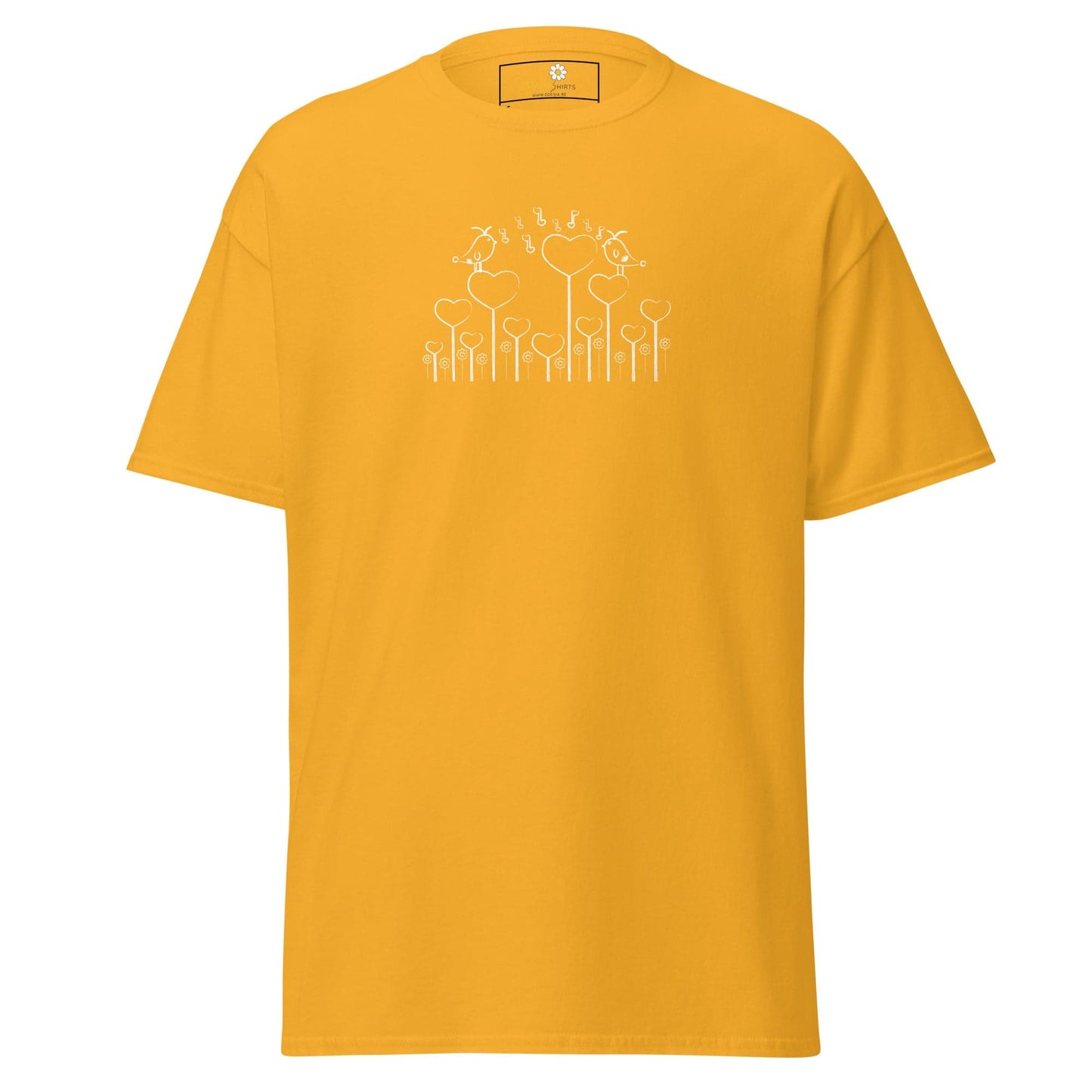 Unisex classic tee - NATURE BIRDS ON STICK - REGULAR - Gold / S