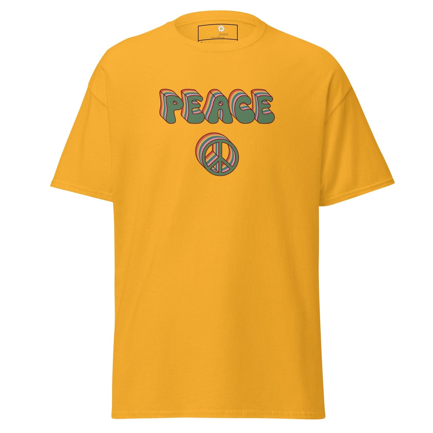 Unisex classic t-shirt - TEXT PEACE - REGULAR - Gold / S