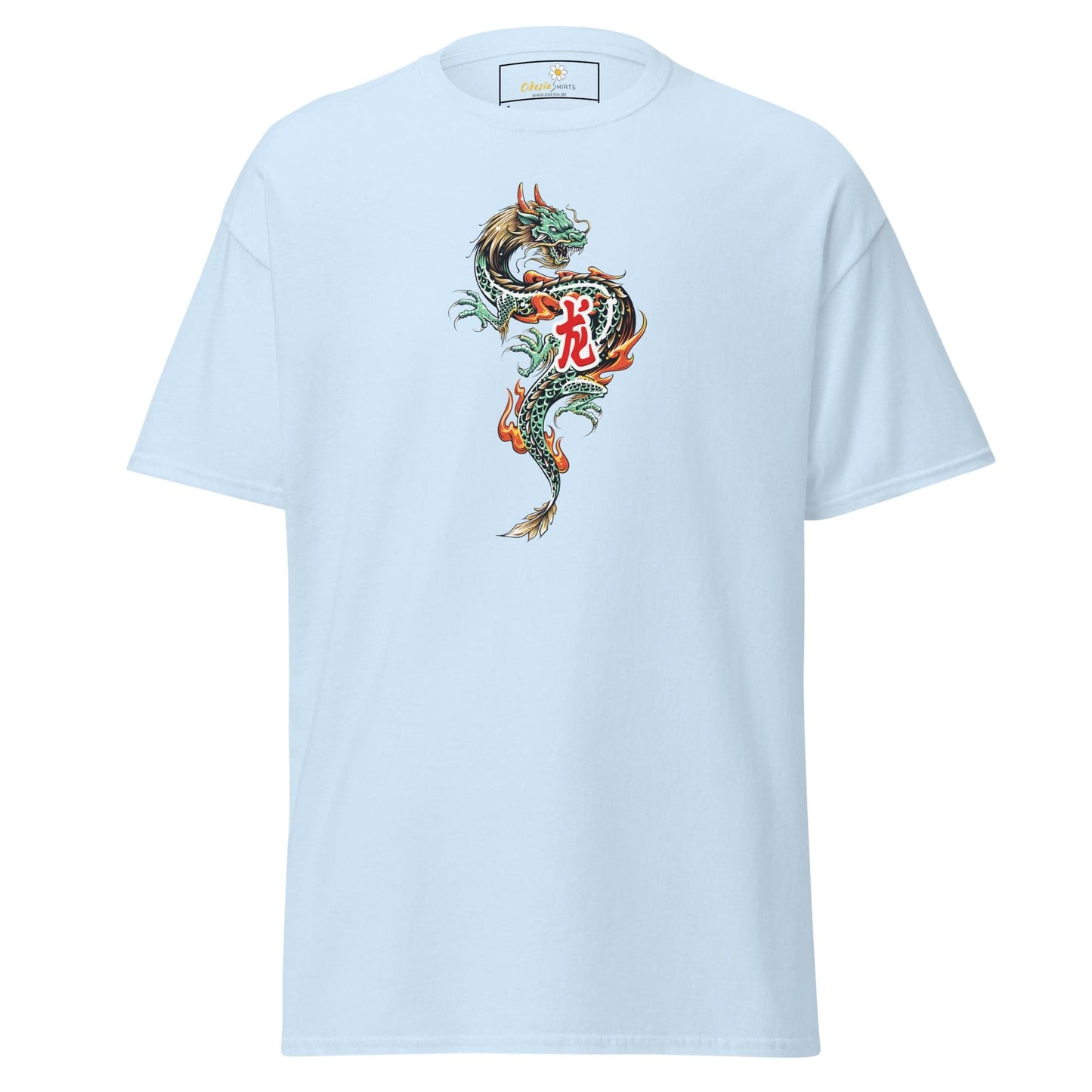 Unisex classic tee - MYSTIC GREEN DRAGON - REGULAR - Light Blue / S