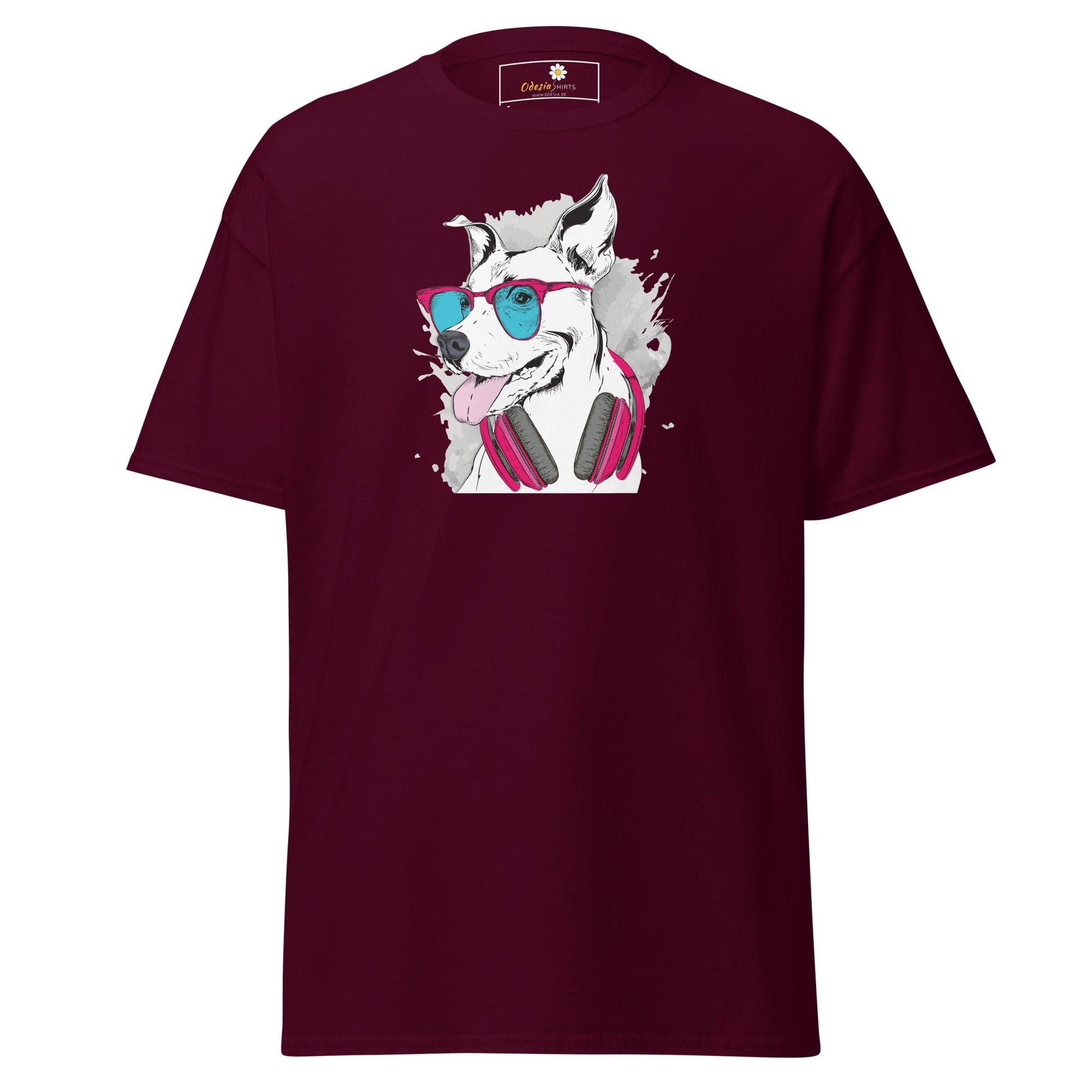 Unisex classic t-shirt - ANIMALS MUSIC DOG - REGULAR - Maroon / S