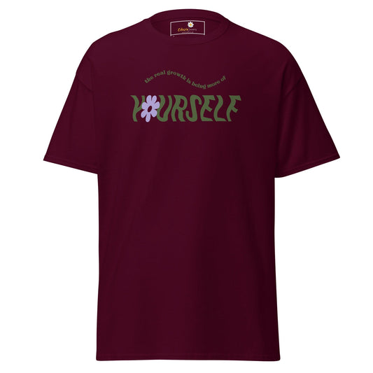 Unisex classic t-shirt - TEXT LOVE YOURSELF - REGULAR - Maroon / S