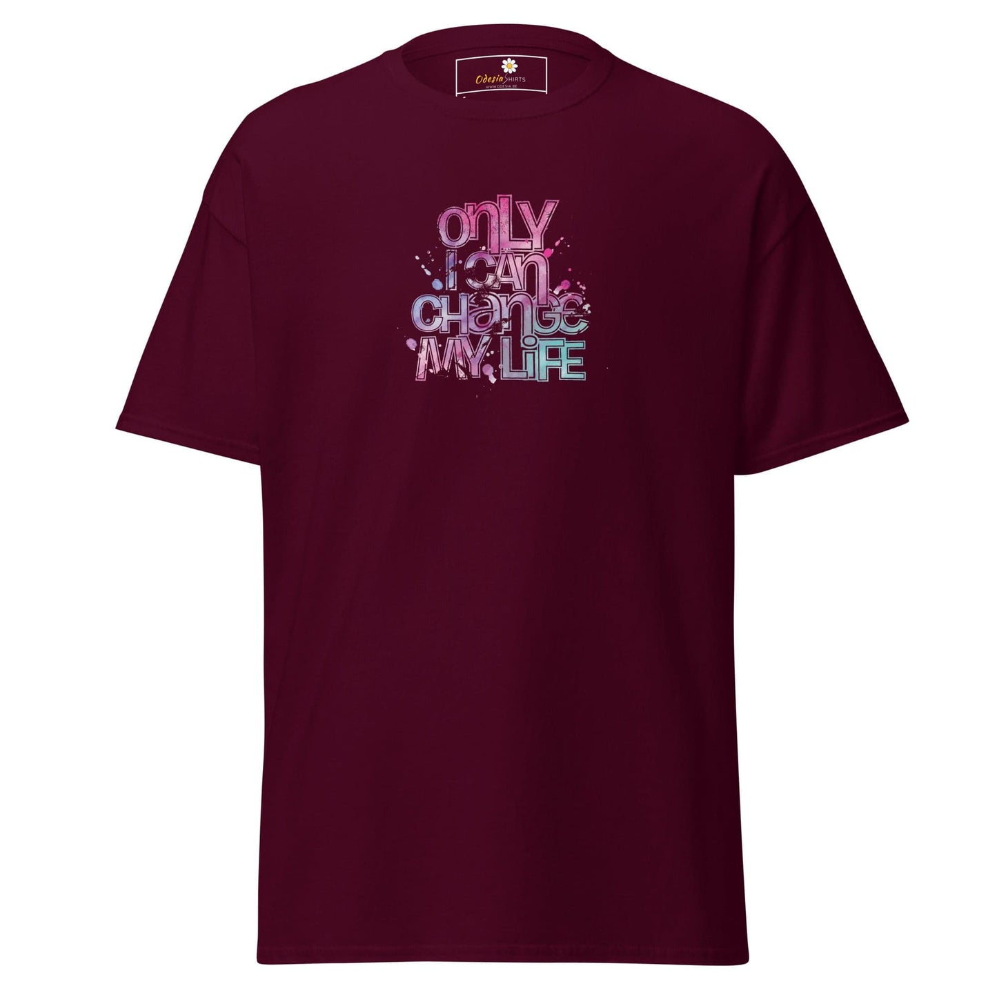 Unisex classic tee - TEXT ONLY I CAN CHANGE - REGULAR - Maroon / S