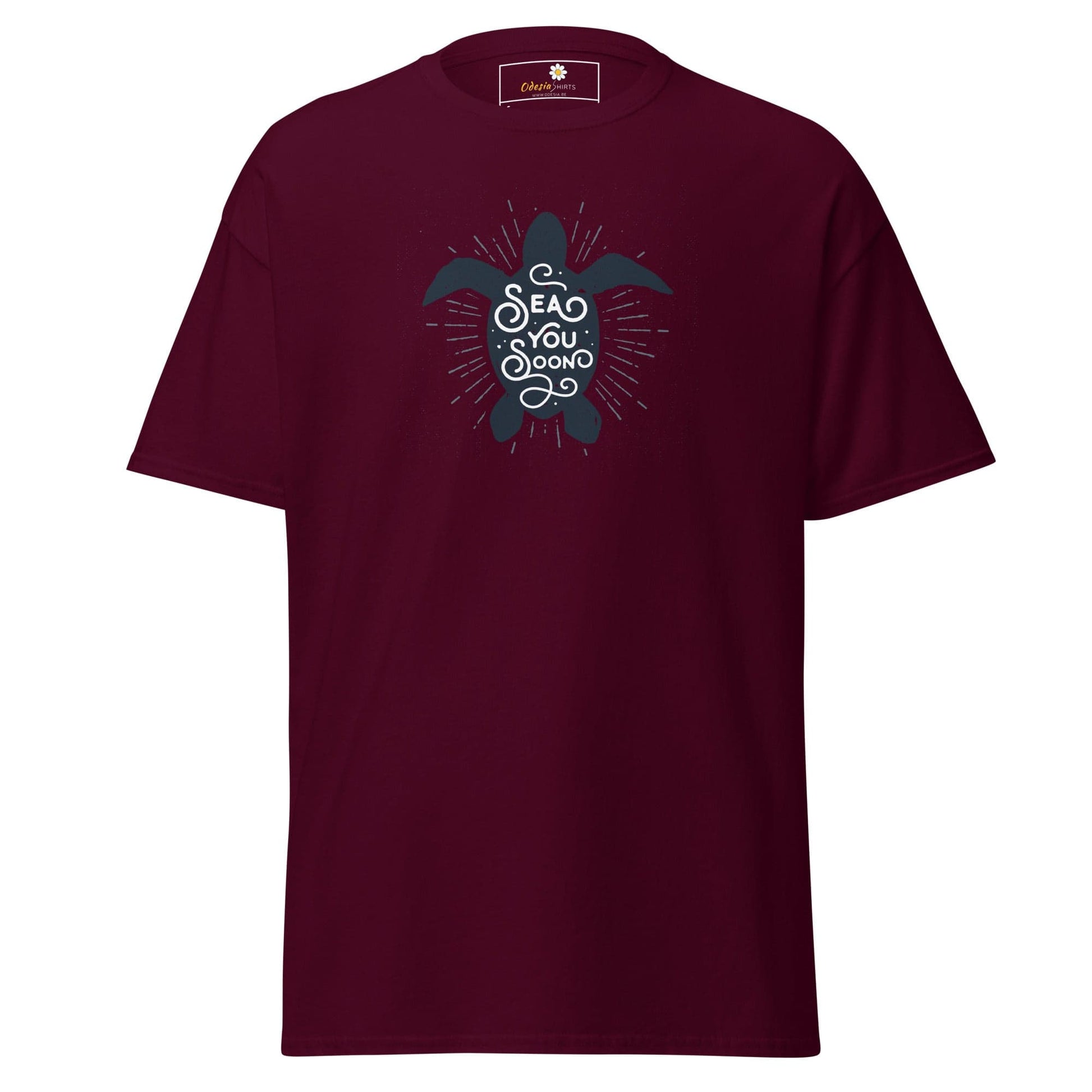 Unisex classic t-shirt - WILD LIFE TORTOISE SEE YOU - REGULAR - Maroon / S