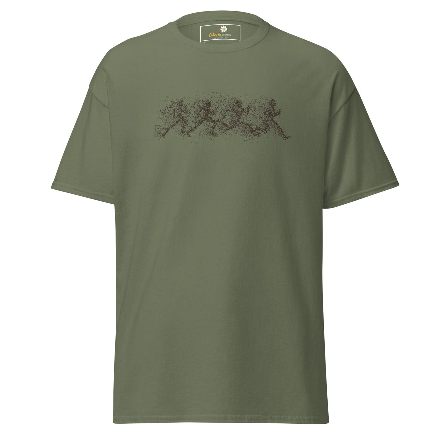Unisex classic t-shirt - FANTASY DOTS MEN RUNNING - REGULAR - Military Green / S