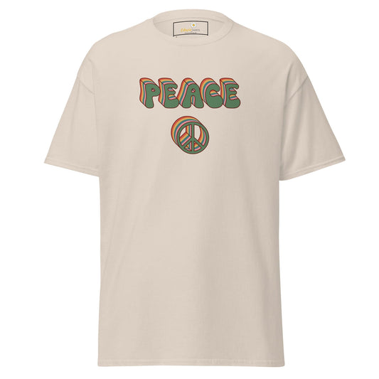 Unisex classic t-shirt - TEXT PEACE - REGULAR - Natural / S