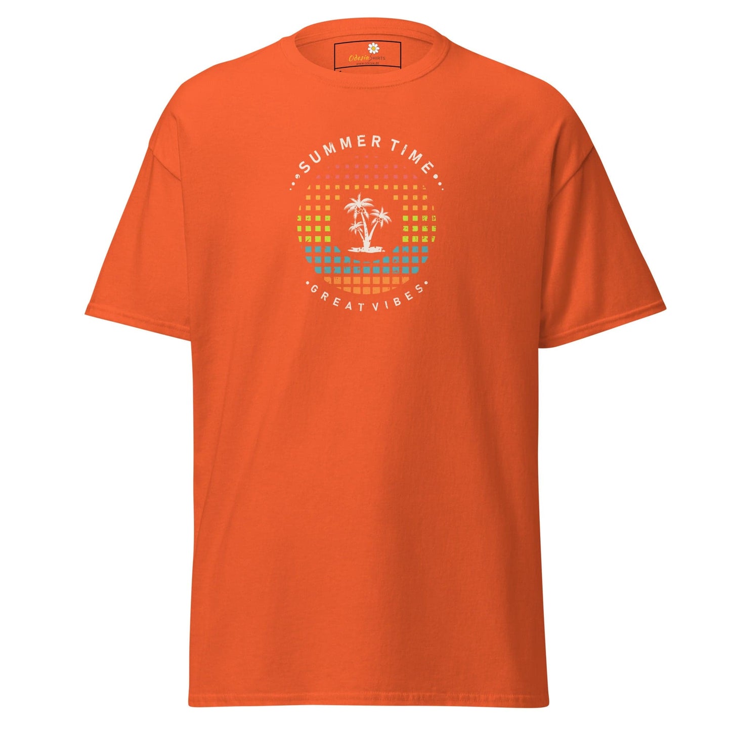 Unisex classic t-shirt - SUMMER GREAT VIBES - REGULAR - Orange / S