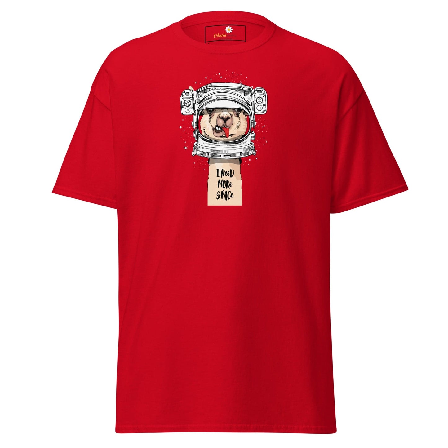 Unisex classic t-shirt - ASTRONAUT FUN LAMA SPACE - REGULAR - Red / S