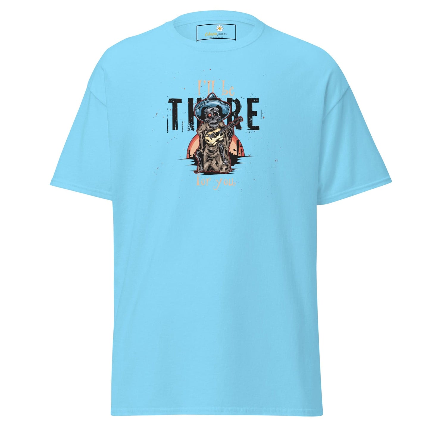 Unisex classic t-shirt - SKULL I WILL BE THERE FOR YOU - REGULAR - Sky / S