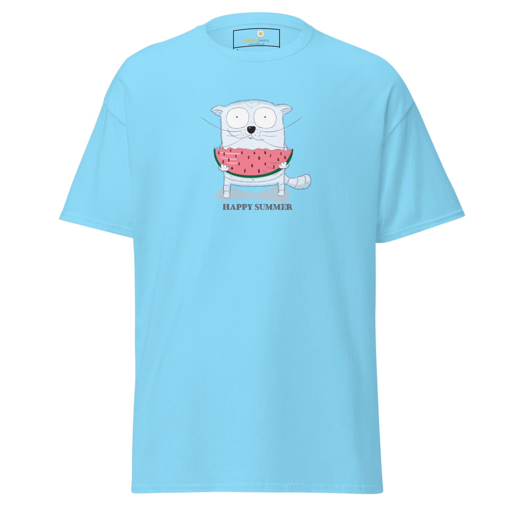 Unisex classic t-shirt - FUN ANIMALS HAPPY SUMMER - REGULAR - Sky / S
