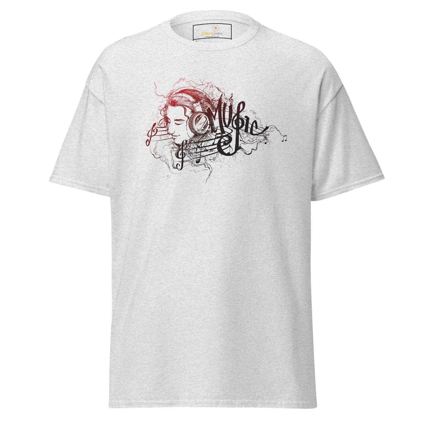 Unisex classic t-shirt - MUSIC GIRL HEADPHONE - REGULAR - Ash / S