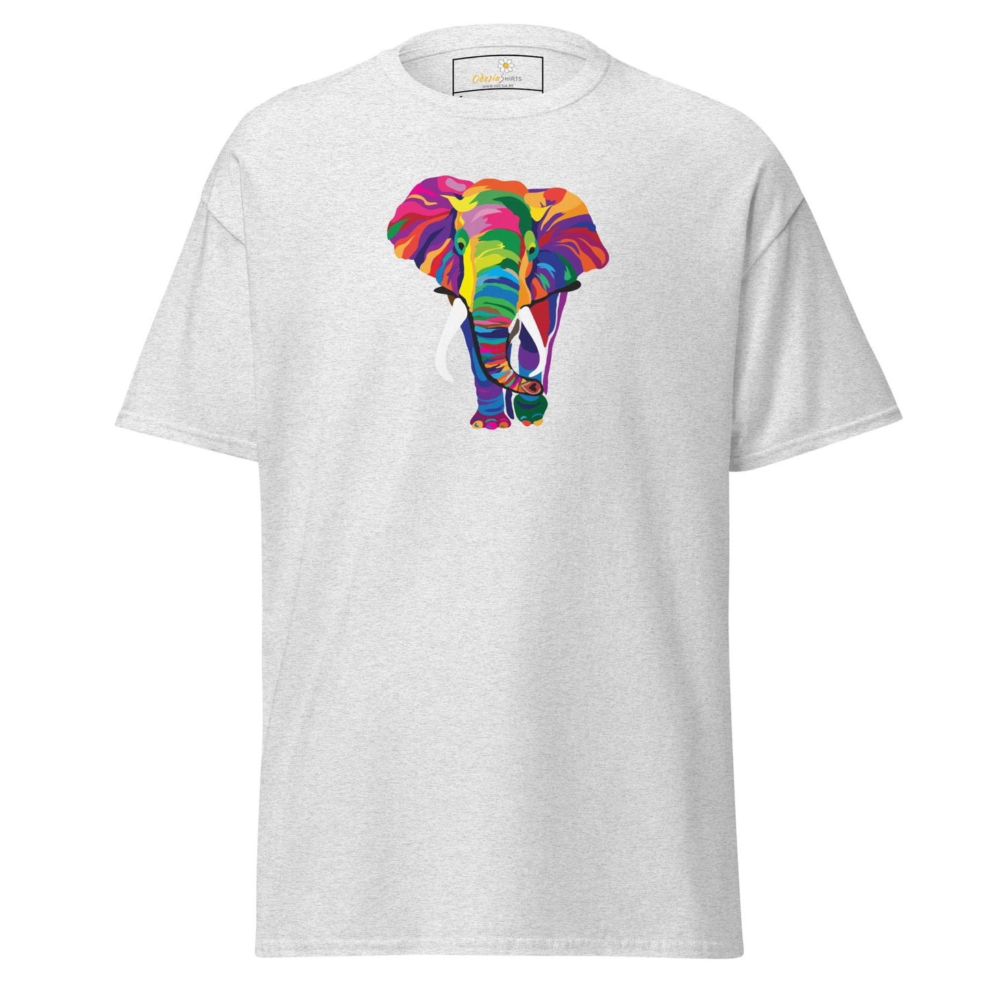 Unisex classic t-shirt - WILD LIFE ELEPHANT COLORFUL - REGULAR - Ash / S