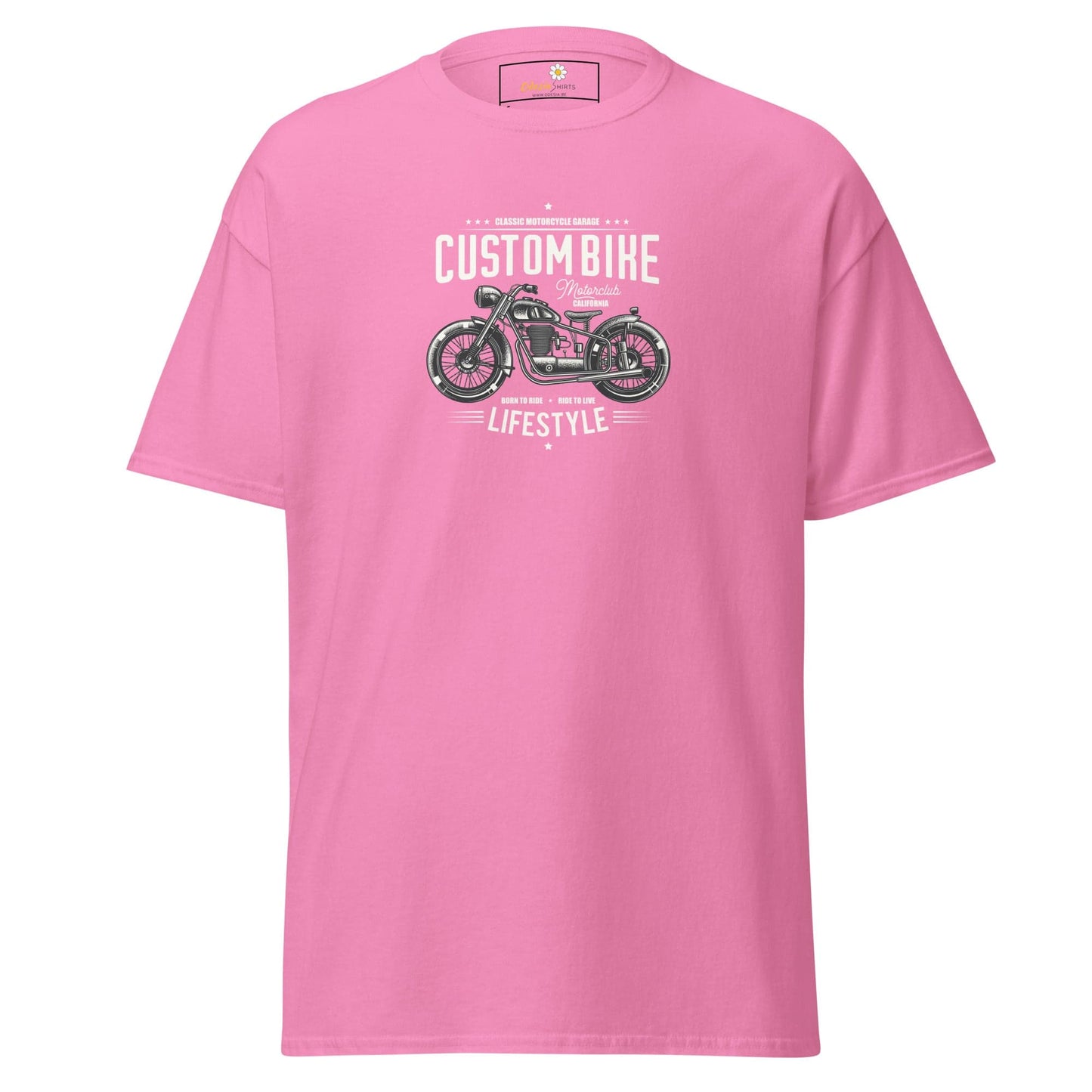 Unisex classic t-shirt - MOTOR CUSTOM BIKE - REGULAR - Azalea / S
