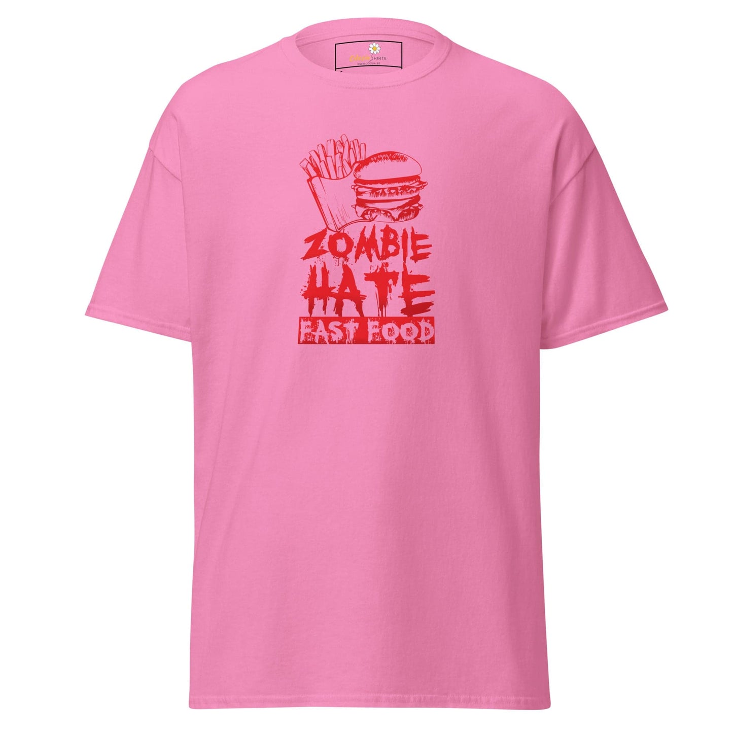 Unisex classic t-shirt - SPOOKIE ZOMBIE HATE FASTFOOD - REGULAR - Azalea / S