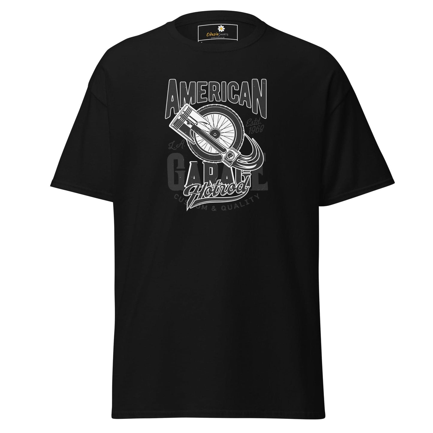 Black graphic T-shirt displayed in T-SHIRT DESIGN TEE for Men and Women, available in S to XL