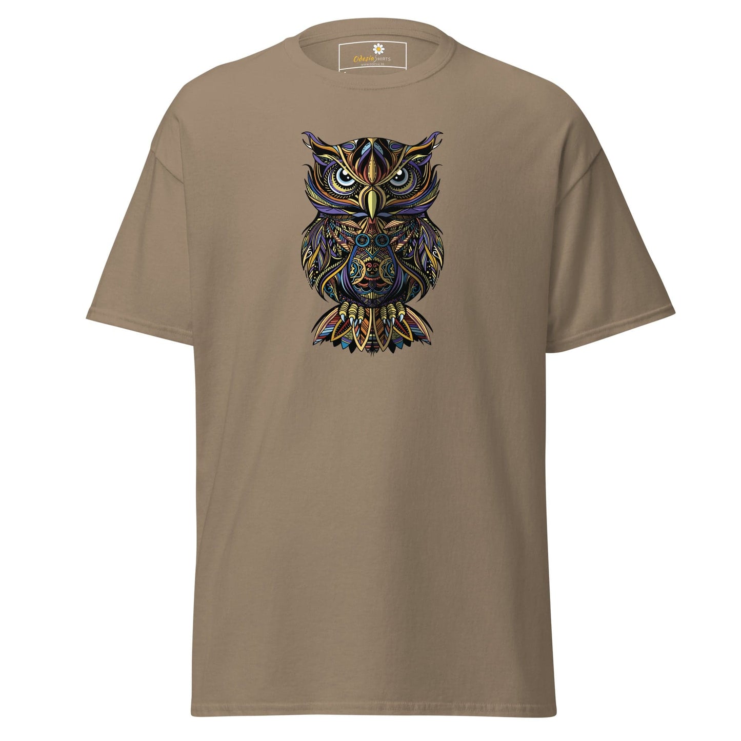 Unisex classic t-shirt - WILD LIFE ABSTRACT OWL - REGULAR - Brown Savana / S