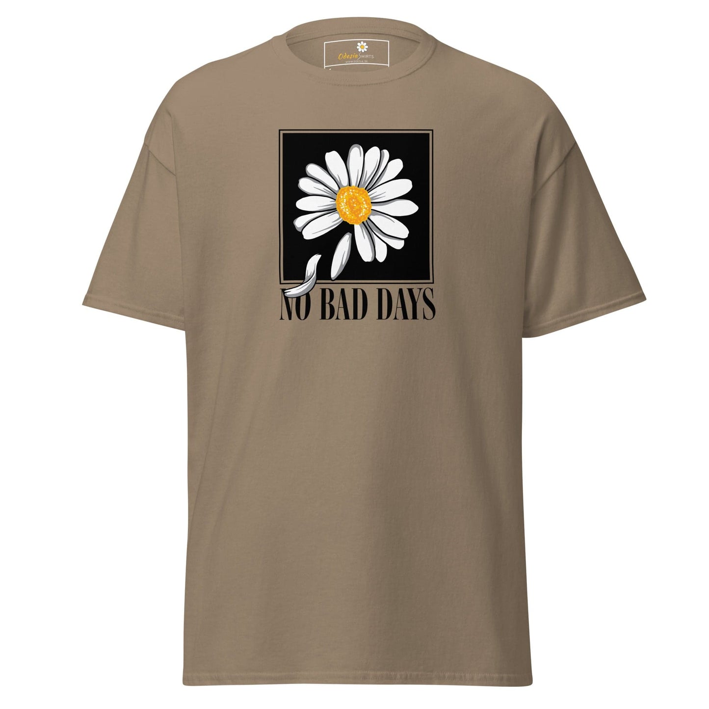 Khaki T-shirt with Daisy graphic, suitable for Men and Women, available in S to XL
