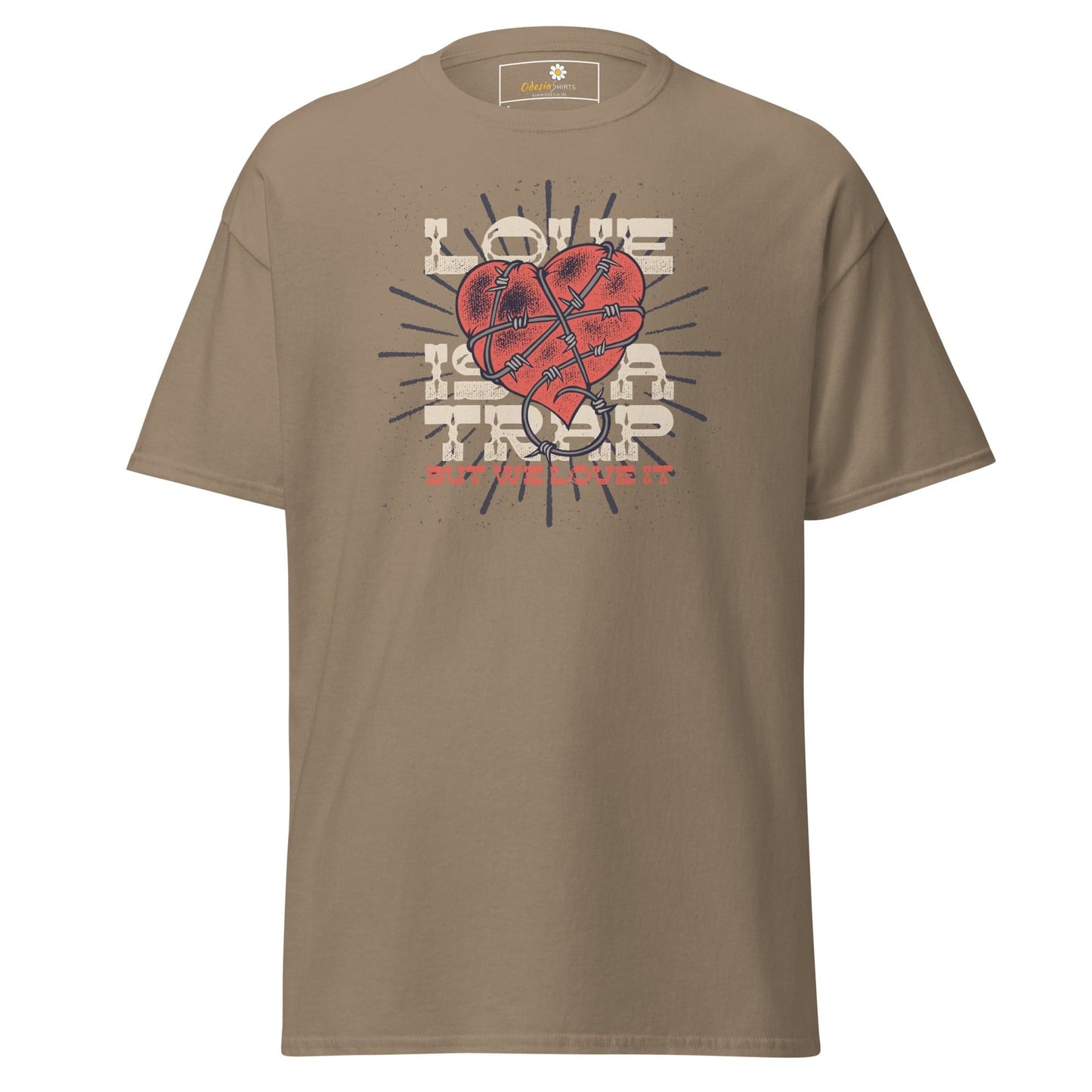 Unisex classic t-shirt - VINTAGE LOVE IS A TRAP - REGULAR - Brown Savana / S