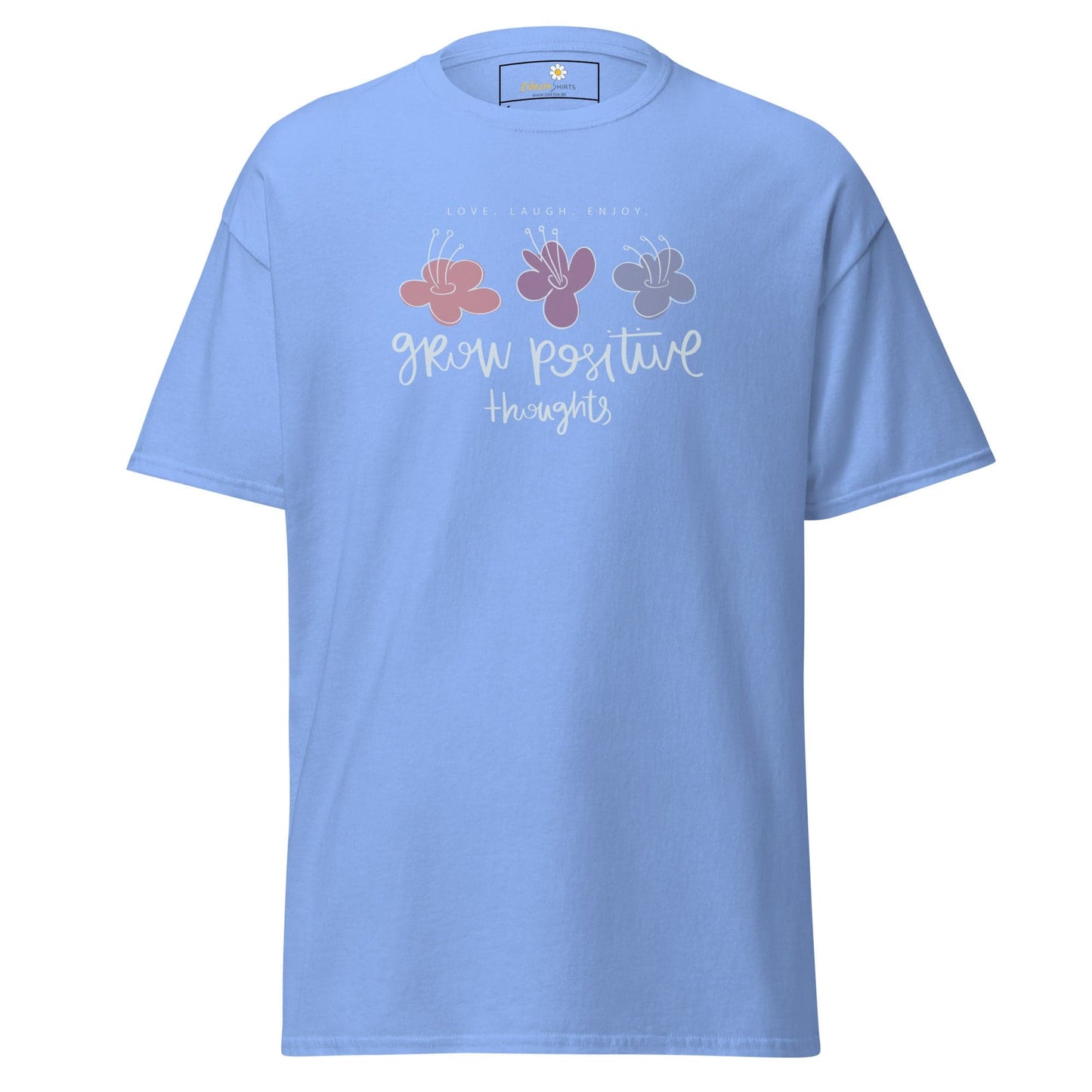Unisex classic t-shirt - POSITIVE GROW THOUGHTS - REGULAR - Carolina Blue / S