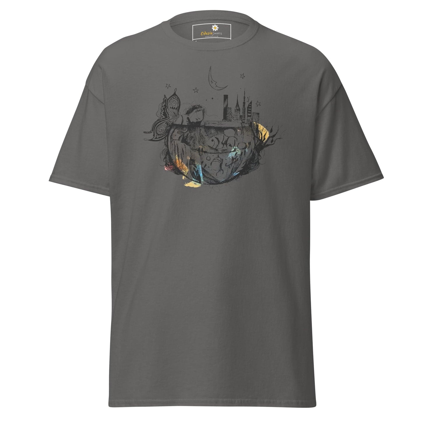 Unisex classic t-shirt - FANTASY GIRL FISHBOWL - REGULAR - Charcoal / S