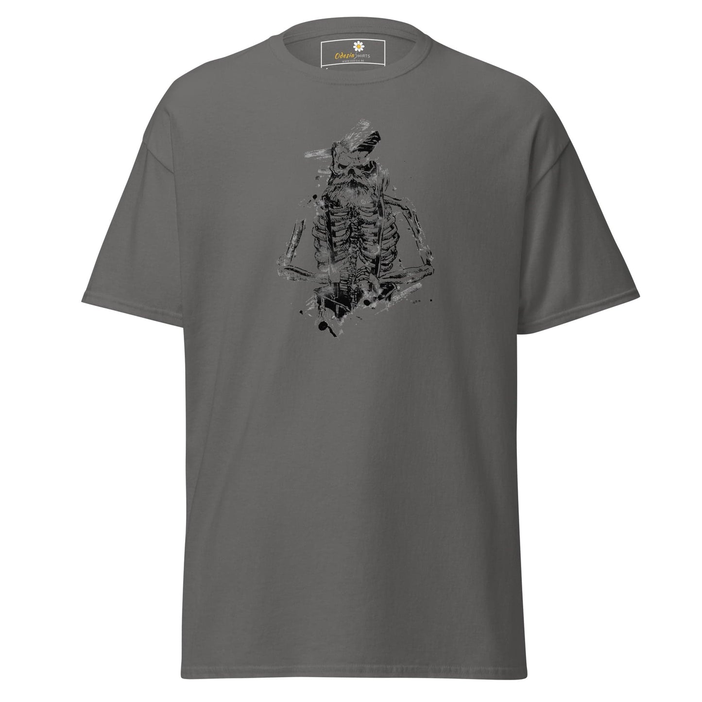 Unisex classic t-shirt - SKULL OLD GUY - REGULAR - Charcoal / S