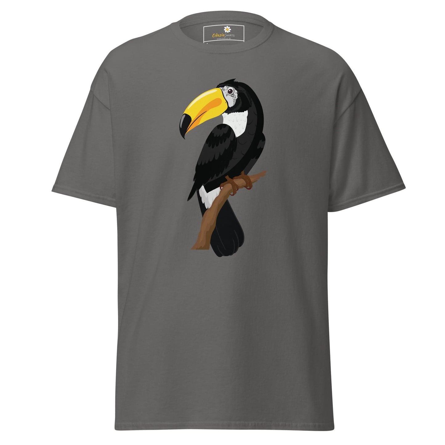 Unisex classic t-shirt - WILD LIFE TOUCAN BIRD - REGULAR - Charcoal / S
