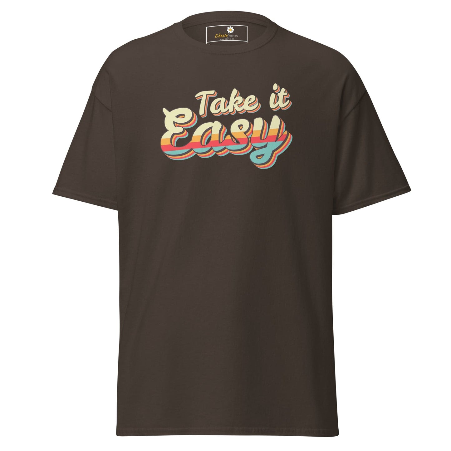 Unisex classic t-shirt - TEXT TAKE IT EASY - REGULAR - Dark Chocolate / S