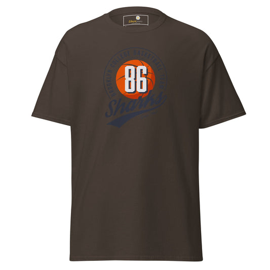 Unisex classic t-shirt - SPORT 86 SHARKS - REGULAR - Dark Chocolate / S