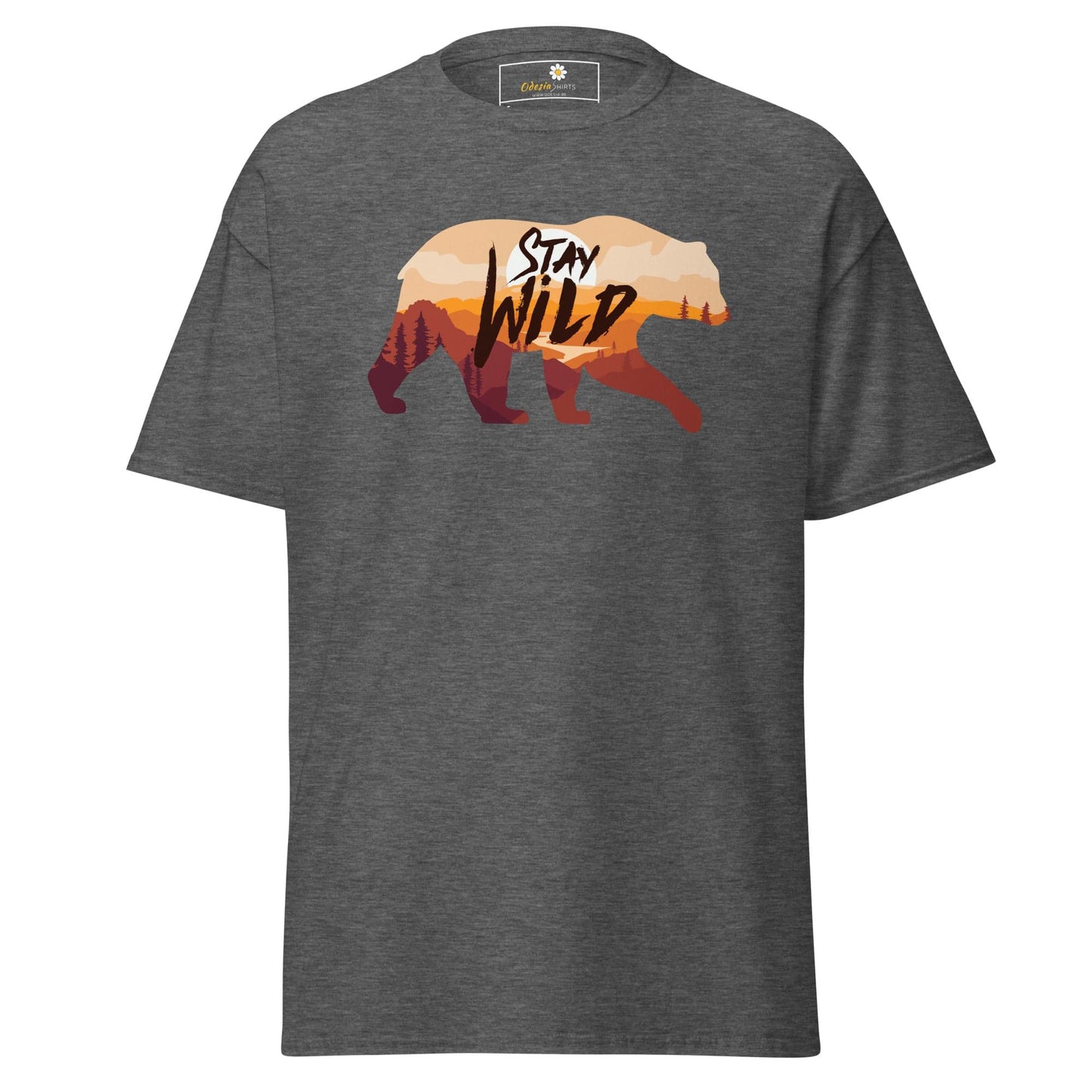 Unisex classic t-shirt - ADVENTURE WILD LIFE STAY WILD - REGULAR - Dark Heather / S