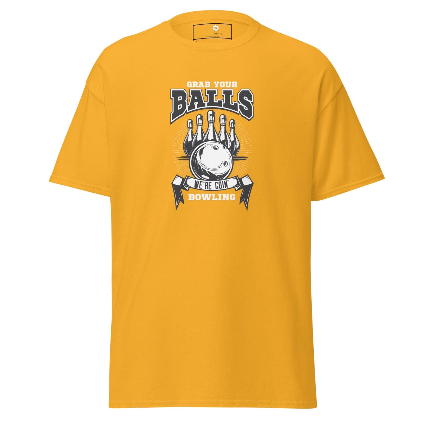 Unisex classic t-shirt - SPORT GRAB BALLS BOWLING - REGULAR - Gold / S
