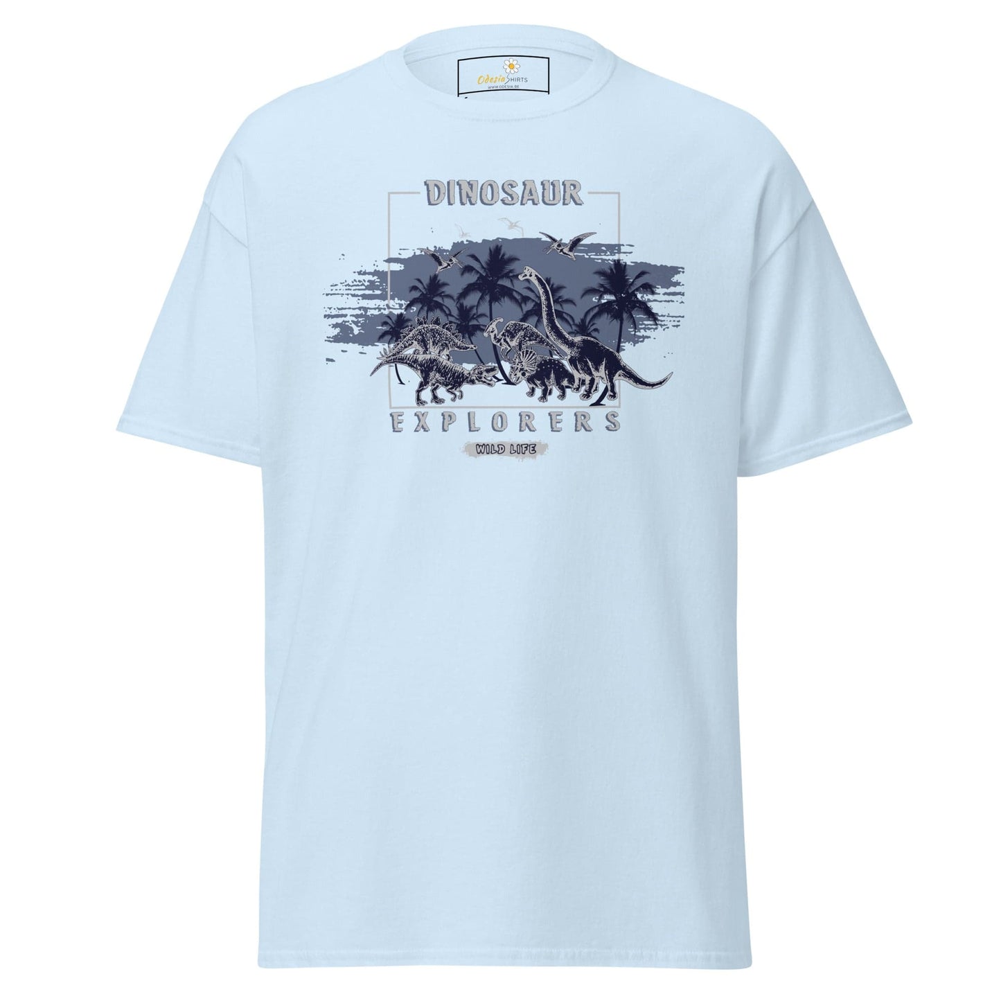 Unisex classic t-shirt - WILD LIFE DINOSAURUS - REGULAR - Light Blue / S