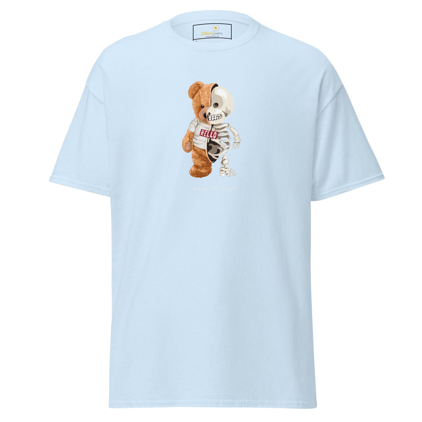 Unisex classic t-shirt - FUN BEAR SKULL - REGULAR - Light Blue / S