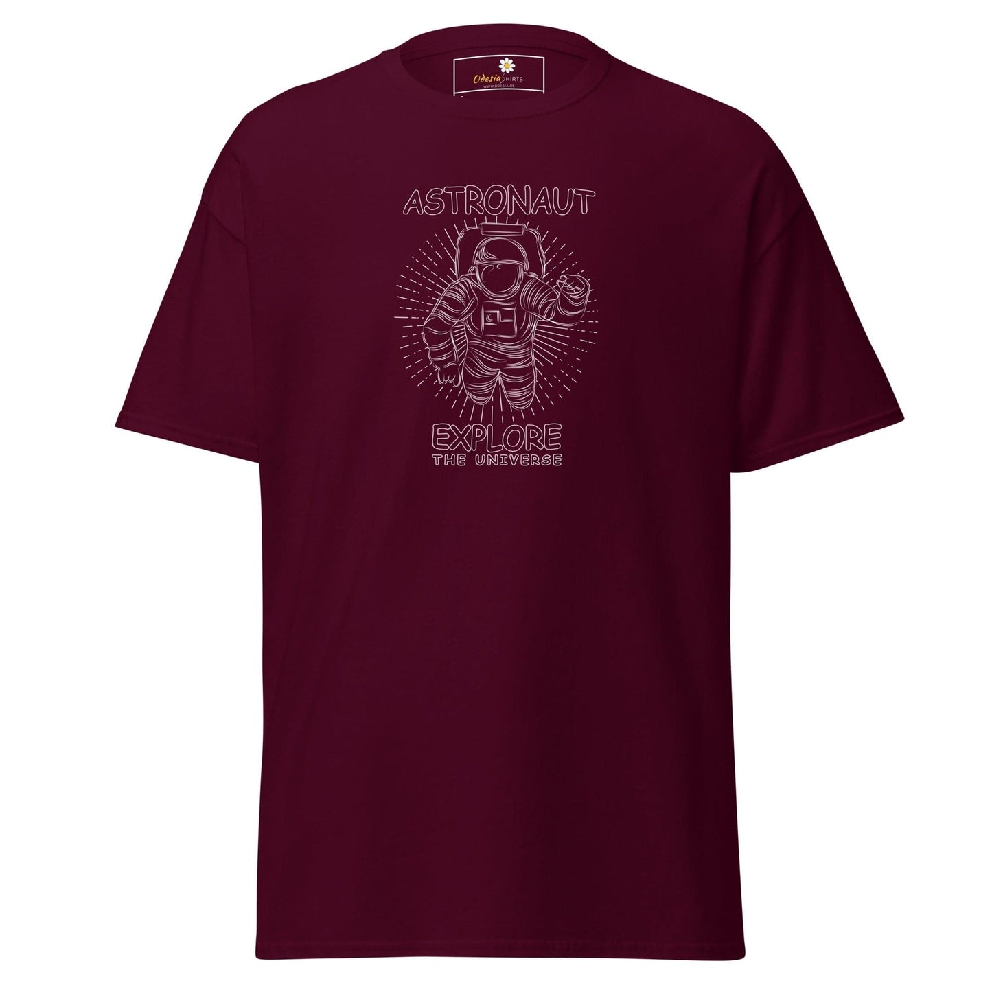Unisex classic t-shirt - ASTRONAUT EXPLORE UNIVERSE - REGULAR - Maroon / S