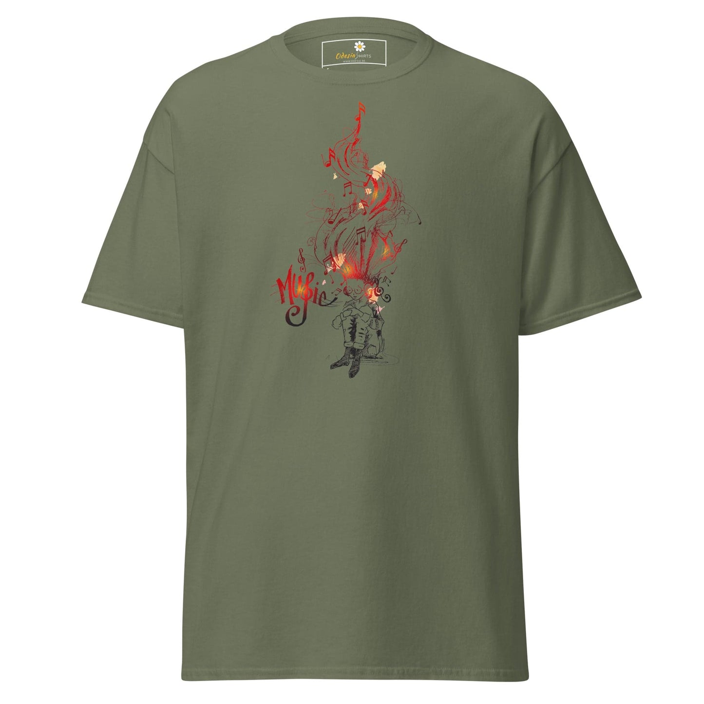 Unisex classic t-shirt - MUSIC GUY THOUGHTS - REGULAR - Military Green / S