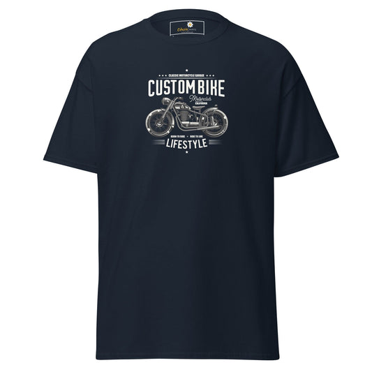 Unisex classic t-shirt - MOTOR CUSTOM BIKE - REGULAR - Navy / S