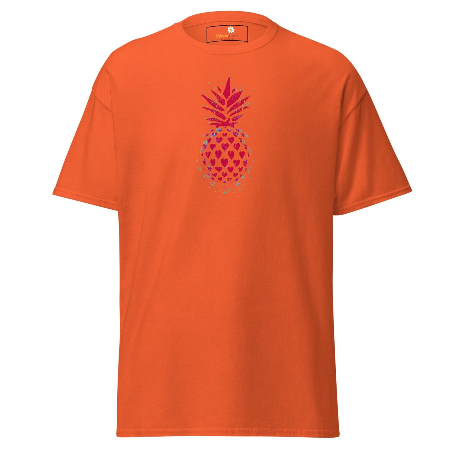 Orange T-shirt with pineapple design from T-SHIRT DESIGN TEE for Man and Woman sizes S to XL