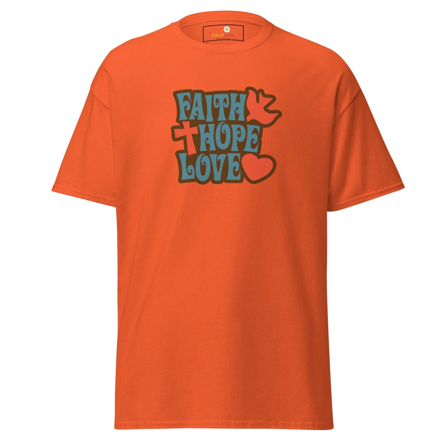 Unisex classic t-shirt - SPIRITUAL FAITH HOPE LOVE - REGULAR - Orange / S