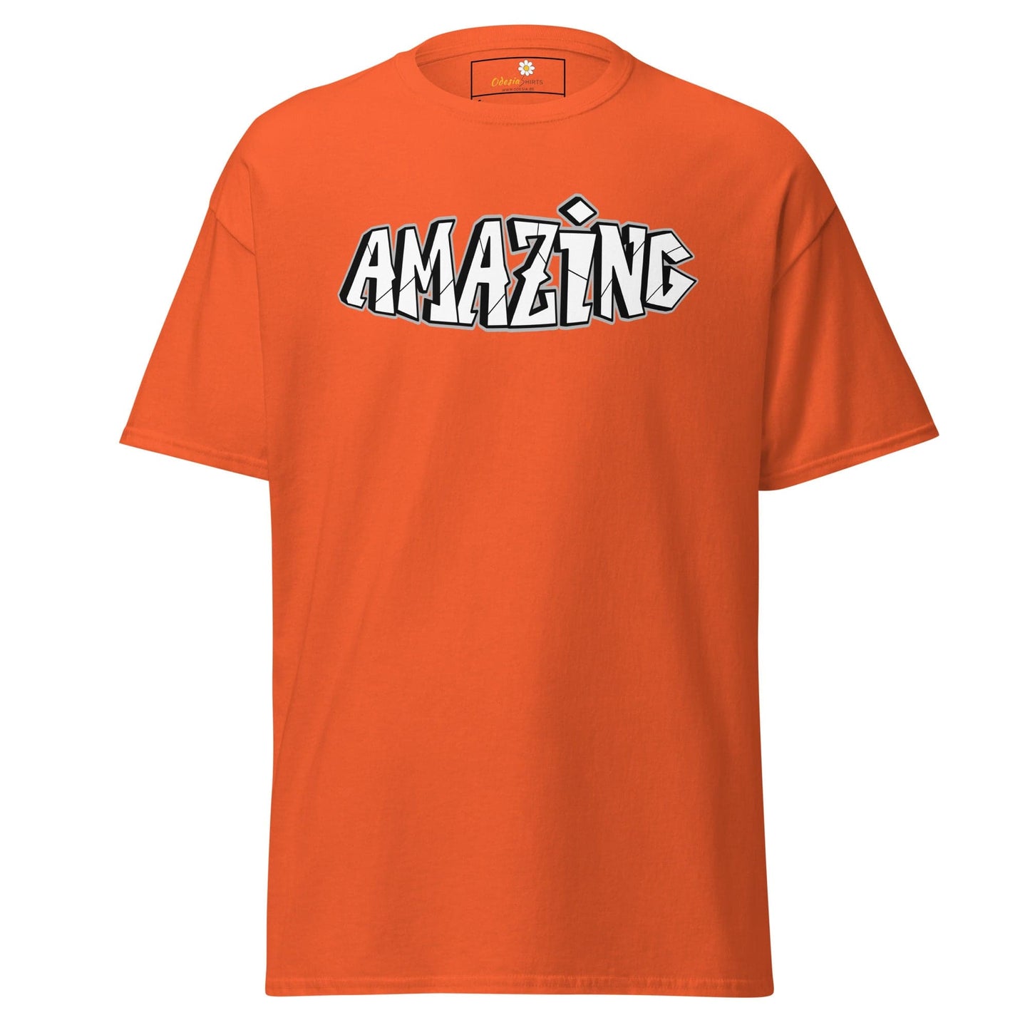 Unisex classic t-shirt - TEXT AMAZING - REGULAR - Orange / S