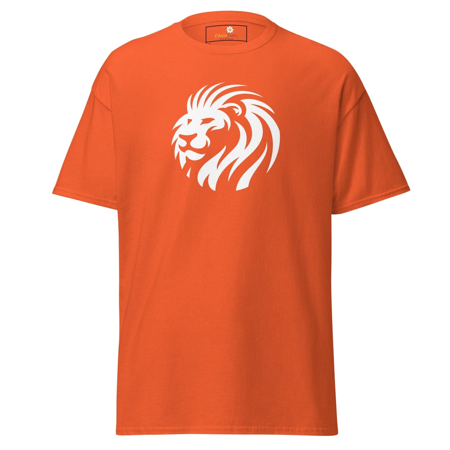 Unisex classic t-shirt - WILD LIFE LION HEAD CIRCLE - REGULAR - Orange / S