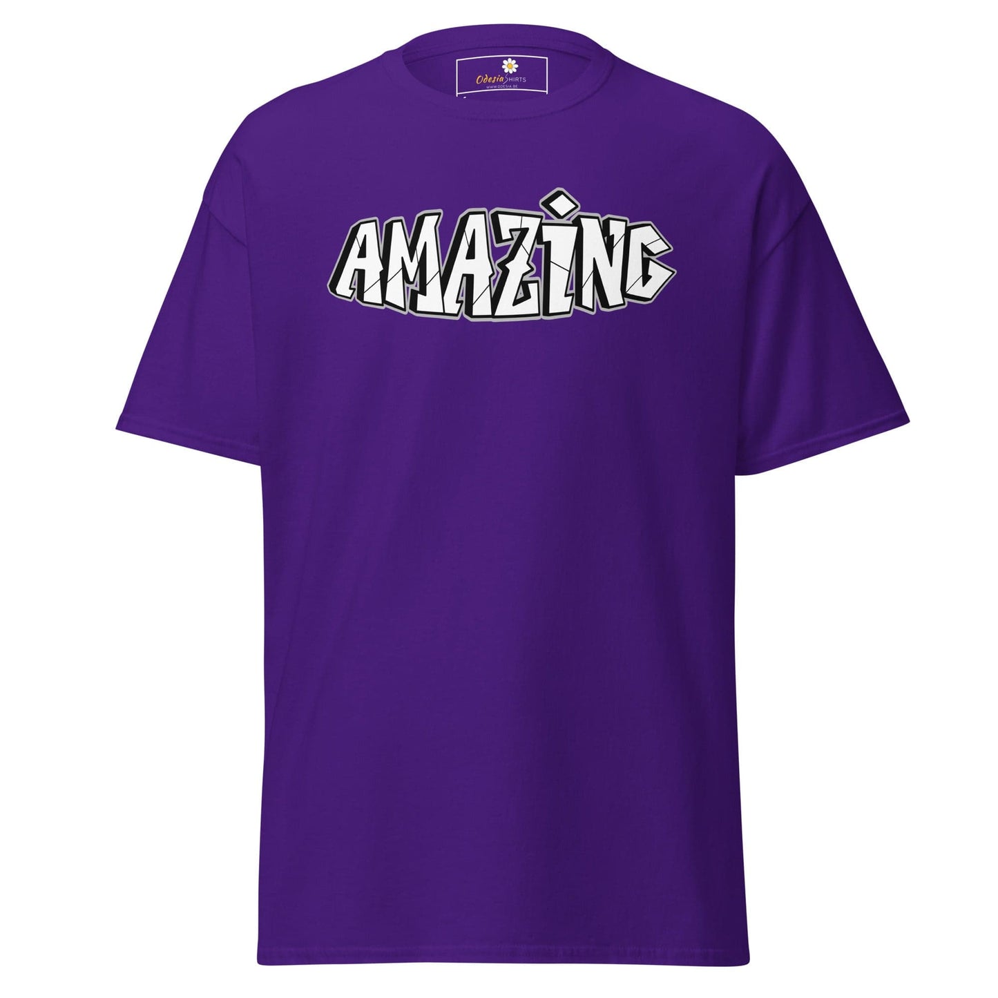 Unisex classic t-shirt - TEXT AMAZING - REGULAR - Purple / S