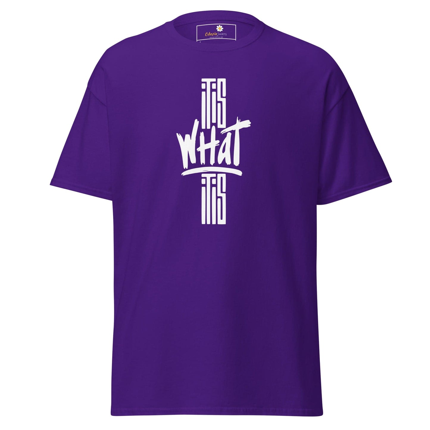 Unisex classic t-shirt - TEXT WHAT IT IS - REGULAR - Purple / S