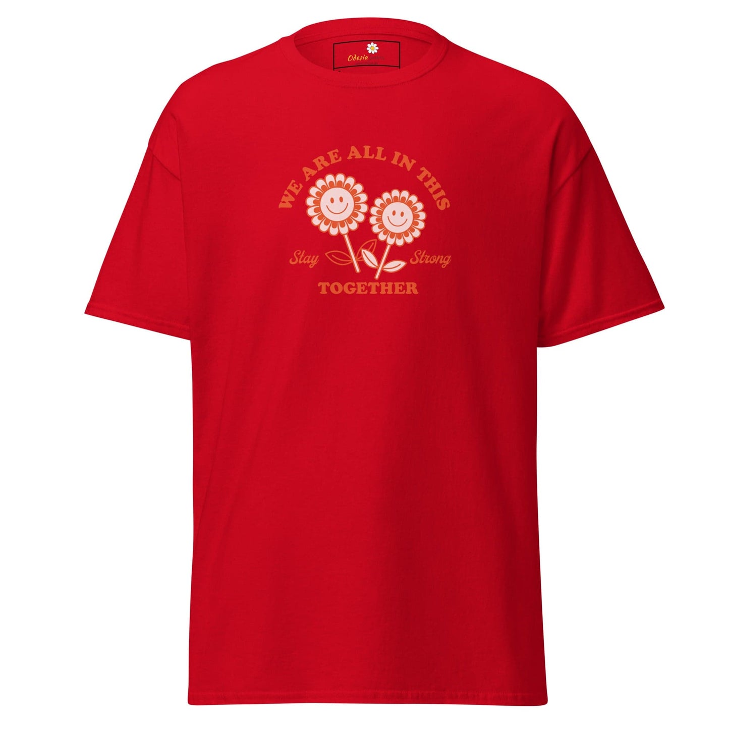 Unisex classic t-shirt - POSITIVE FLOWERS POWER - REGULAR - Red / S