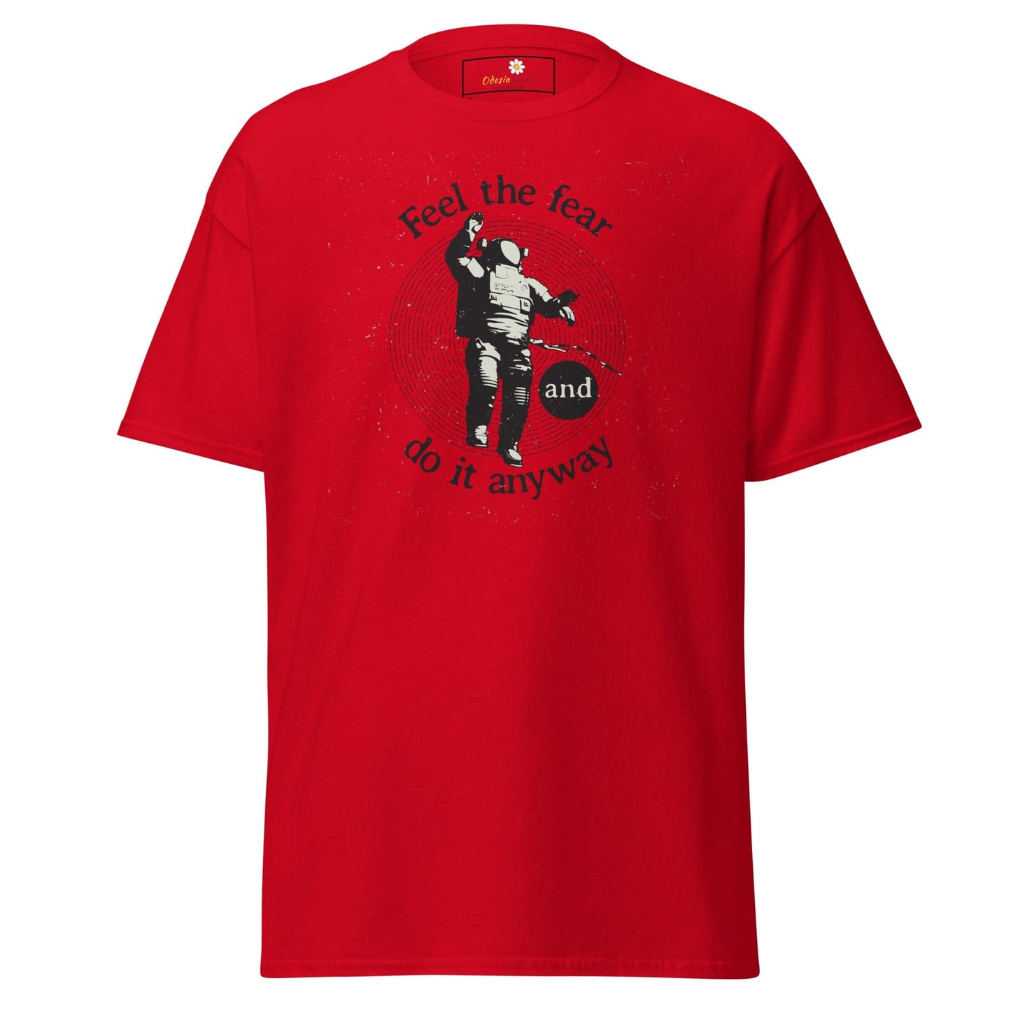 Unisex classic t-shirt - SPACE ASTRONAUT FEEL DO IT ANYWAY - REGULAR - Red / S