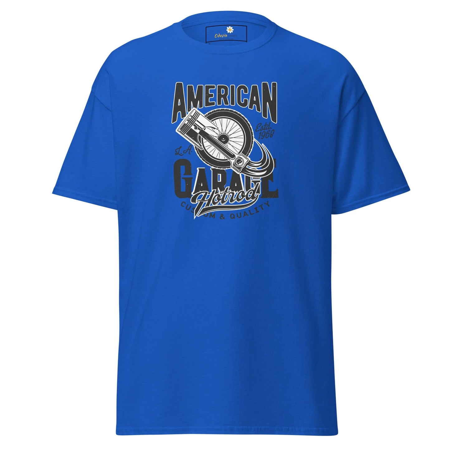 Blue T-shirt with graphic design displayed in T-SHIRT DESIGN TEE for man and woman sizes S to XL